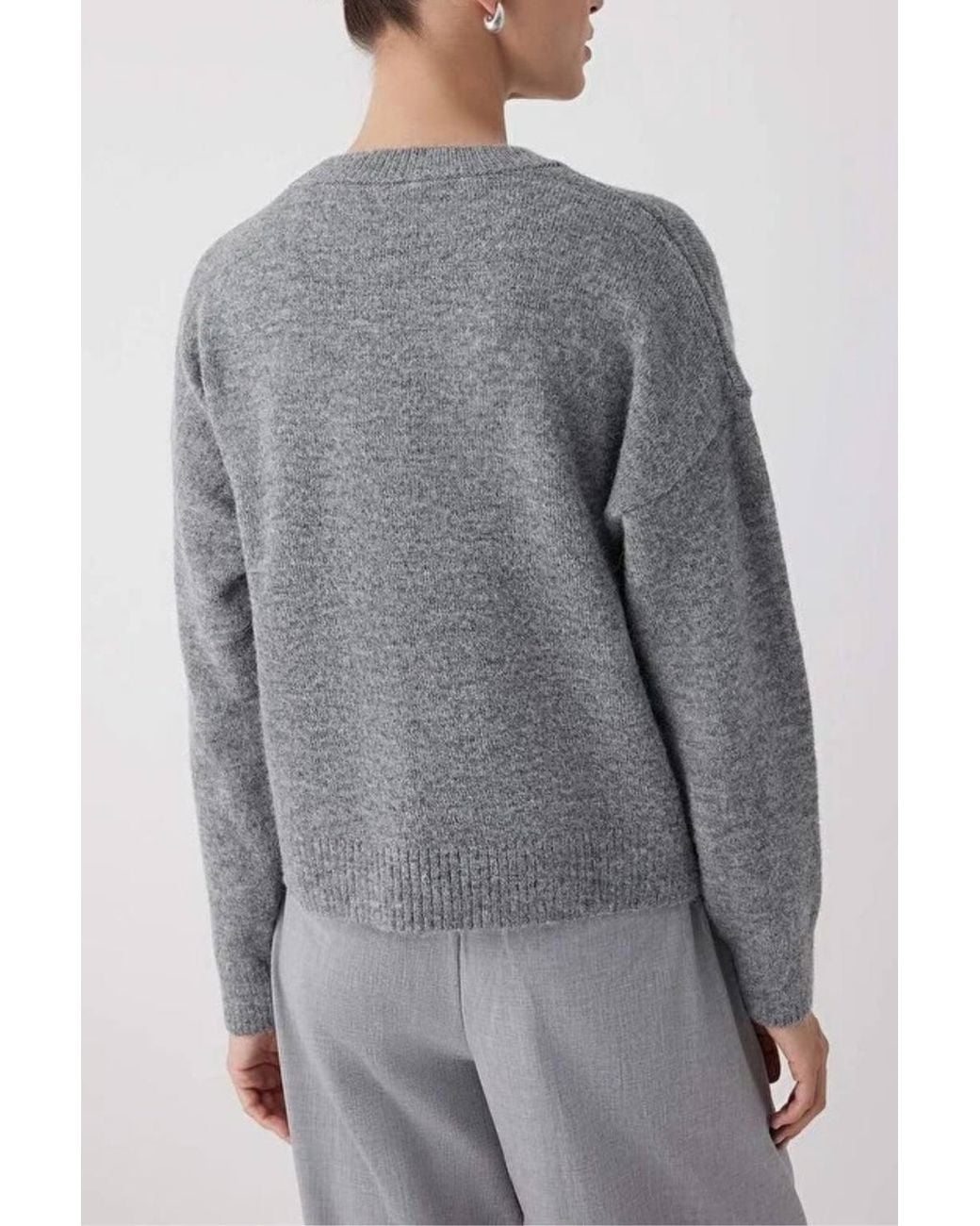 WOVCOR Gray Alpaca Wool Blend Premium Oversize Knit Sweater