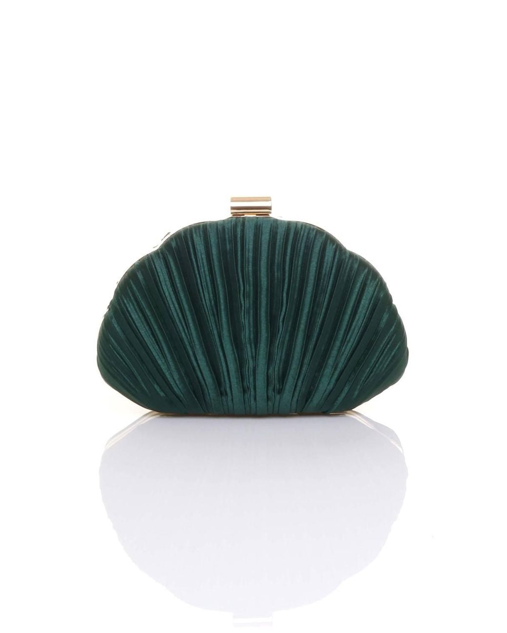AJVANI Green Evening Pleated Satin Prom Party Bag