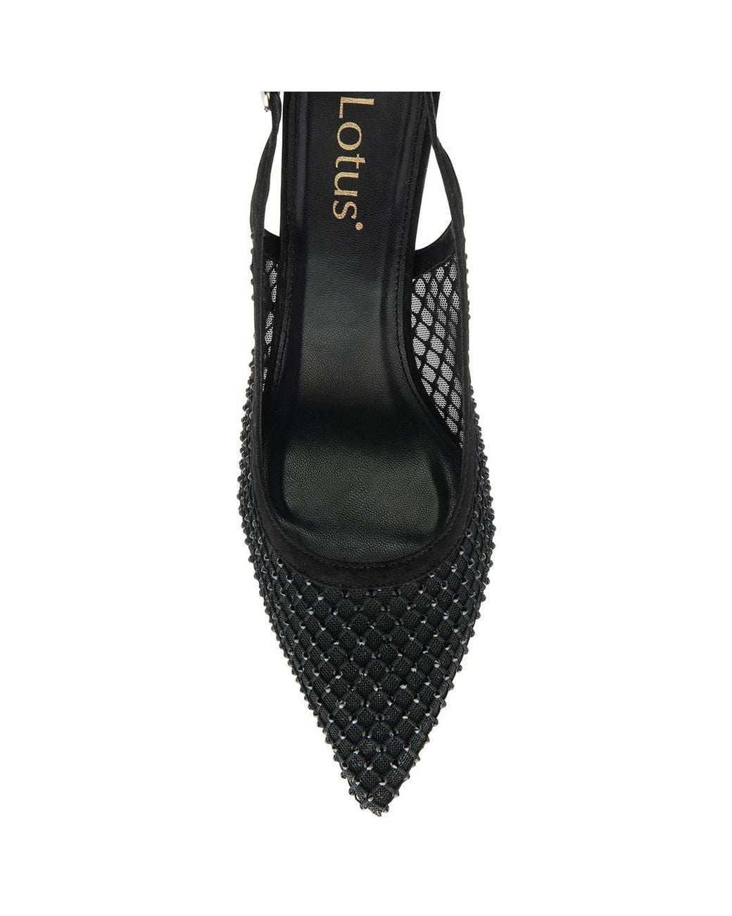 Lotus Black 'Phoenix' Slingback Court Shoes