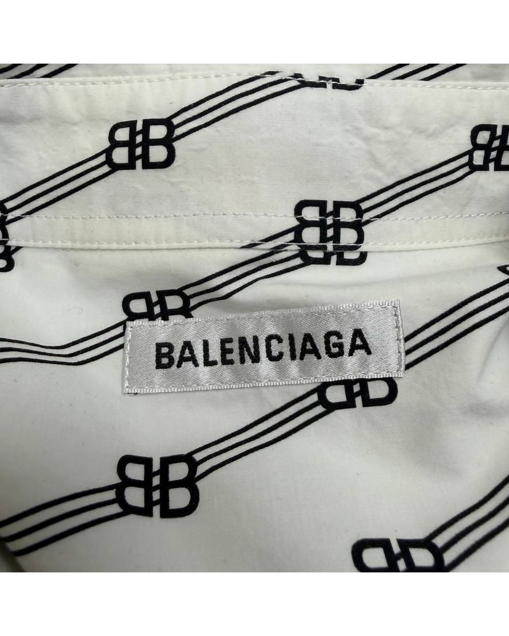 Balenciaga Gray Preloved Bb Monogram Button-Down Shirt