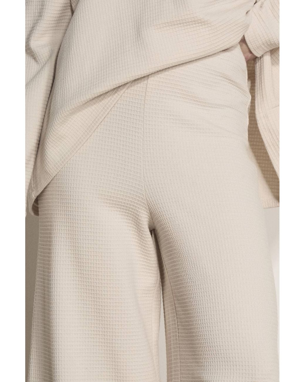 Apricot Natural Waffle Jersey Knit Wide-Leg Joggers
