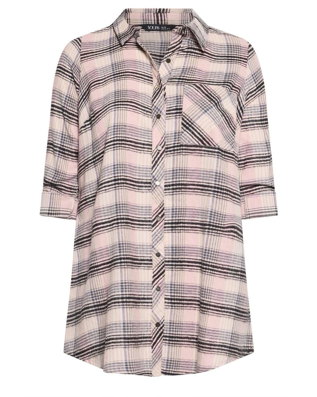 Yours Pink Check Boyfriend Shirt