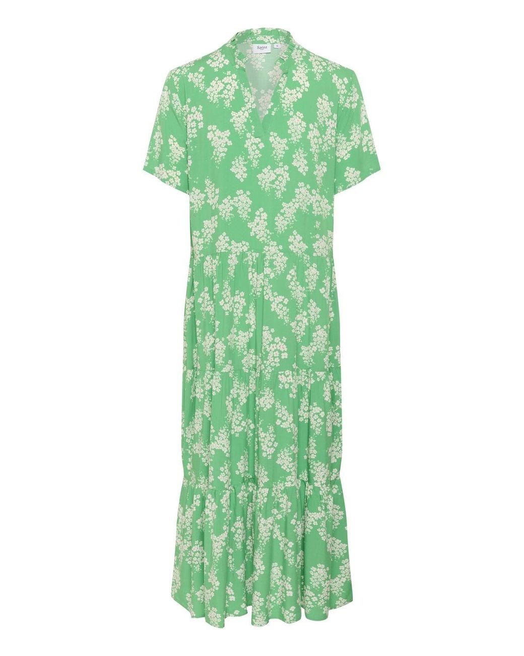Saint Tropez Green Edasz Short Sleeve Maxi Dress