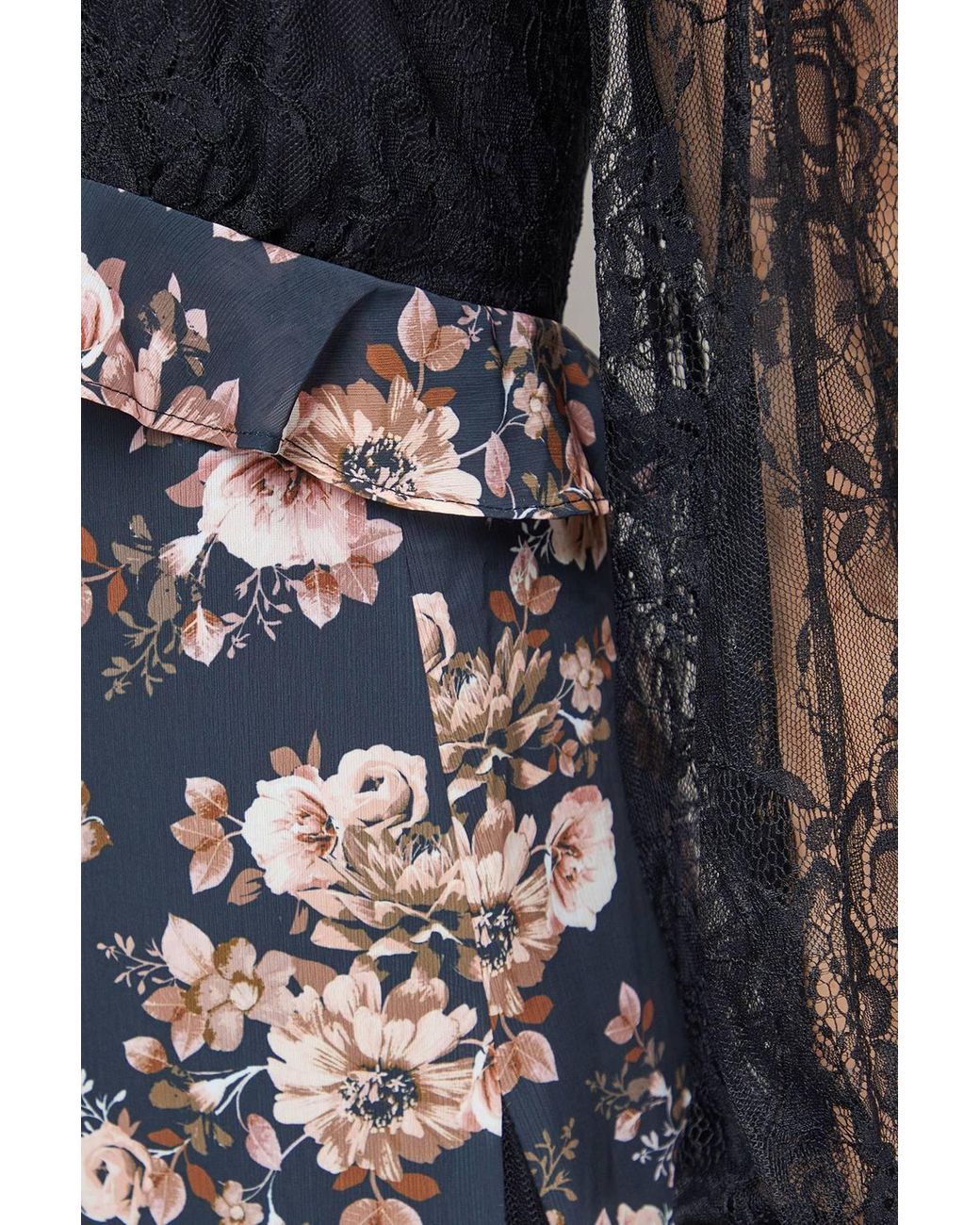 Oasis Multicolor Lace Mix Midi Dress