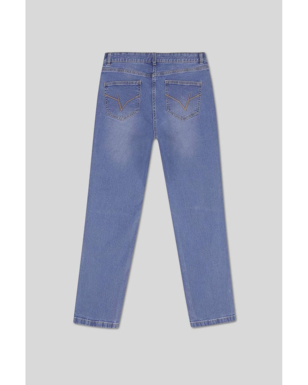 Enorsia Blue Distressed Straight Jeans