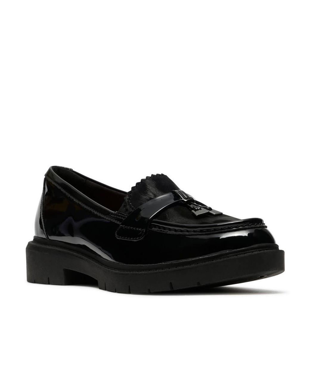 Clarks Black Westlynn Bella Patent Loafers, Slip Ons