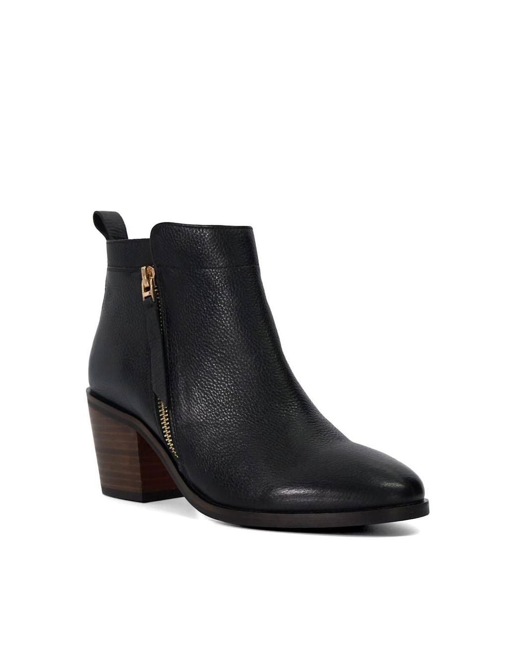 Dune Black Wide Fit 'Paicing' Leather Ankle Boots