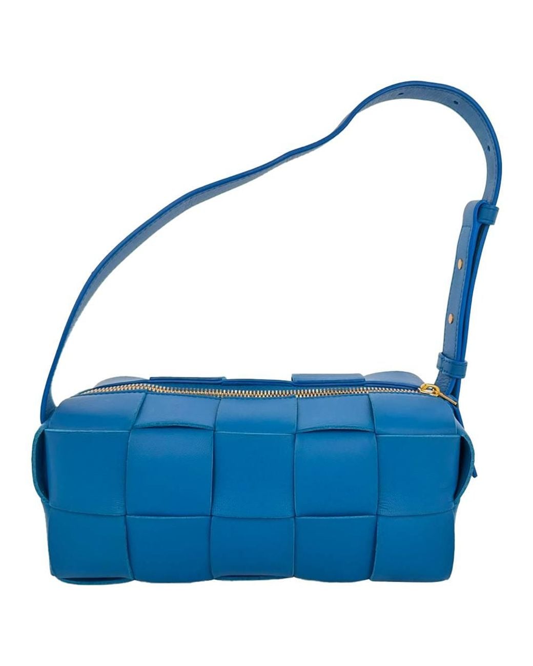Bottega Veneta Blue Preloved Small Brick Cassette Shoulder Bag