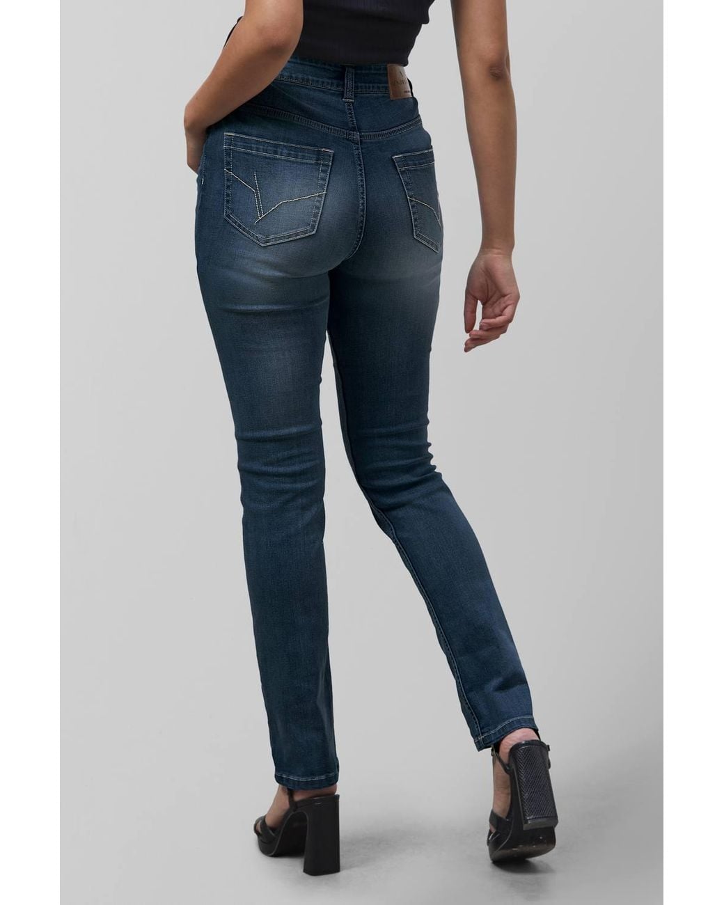 Enorsia Blue High Waist Slim Fit Jeans