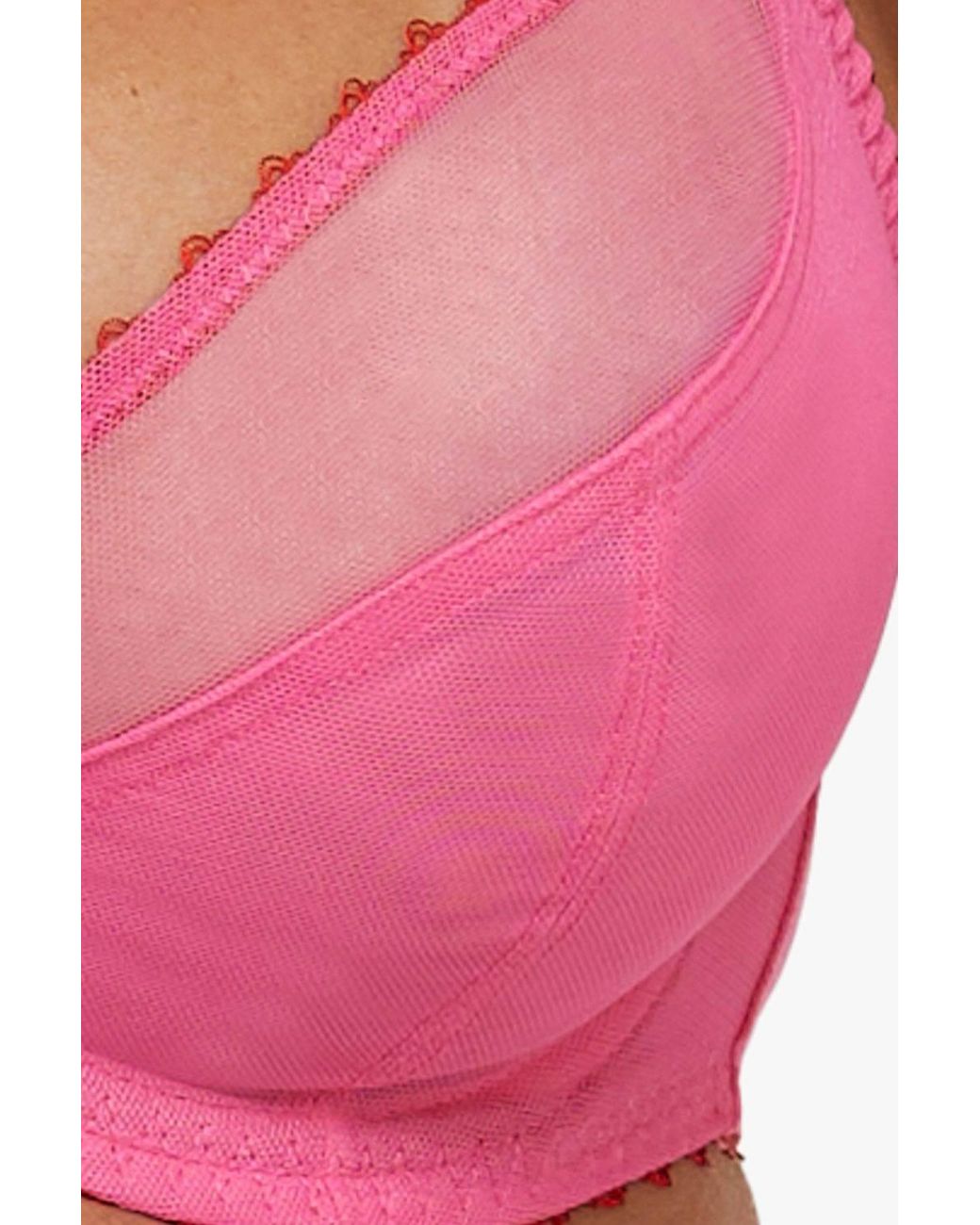 Playful Promises Red Grace Supportive Net 'Plunge Bra'