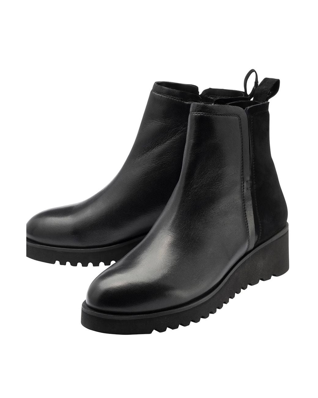 Ravel Black Leather 'Helsby' Ankle Boots