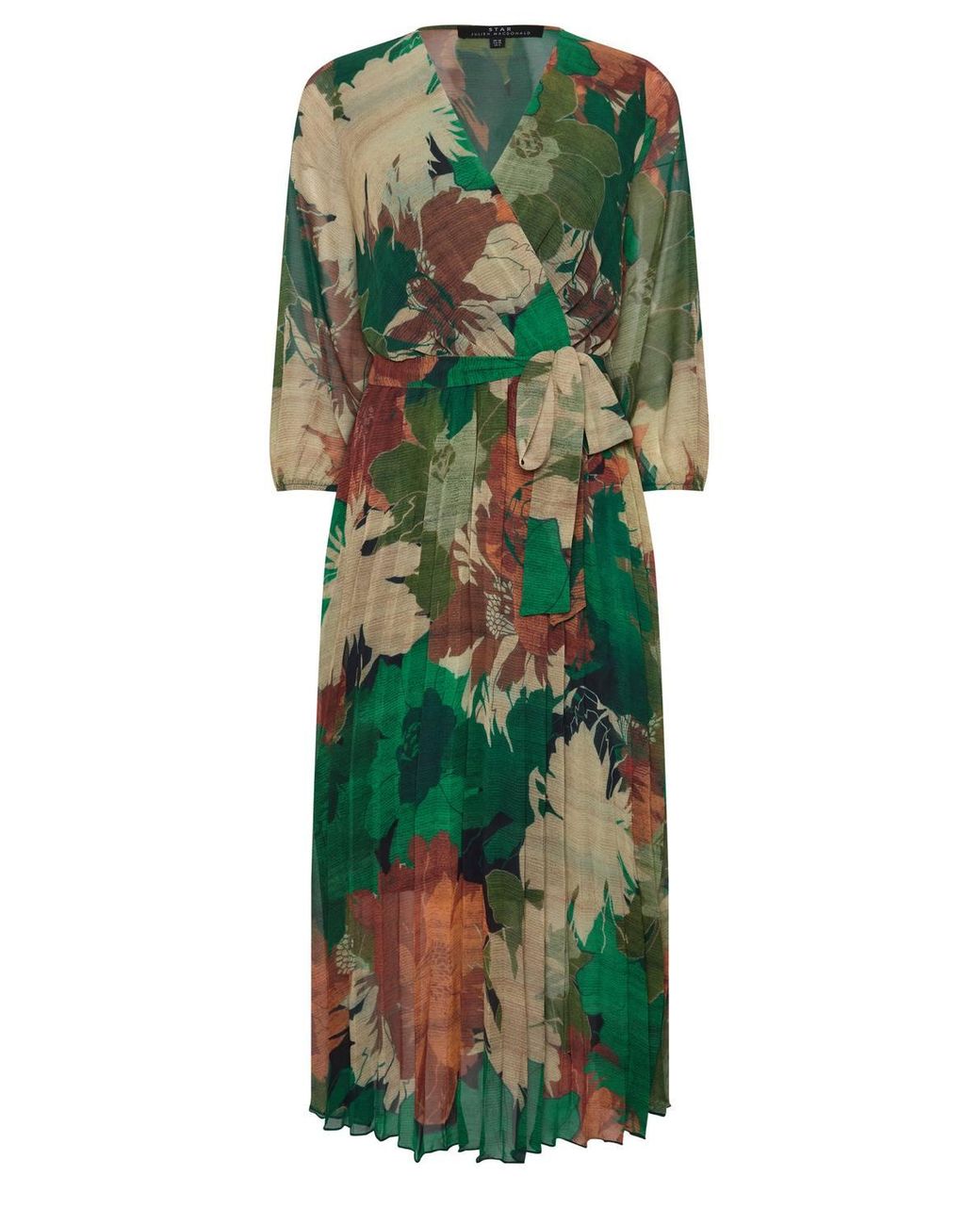 Star by Julien MacDonald Green Abstract Pleated Dress