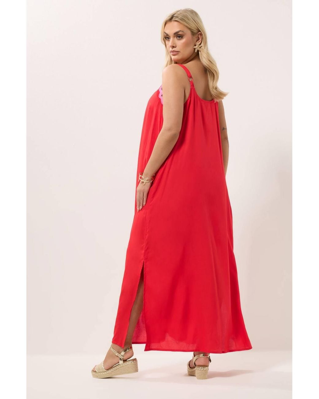 Yours Red Contrast Maxi Dress