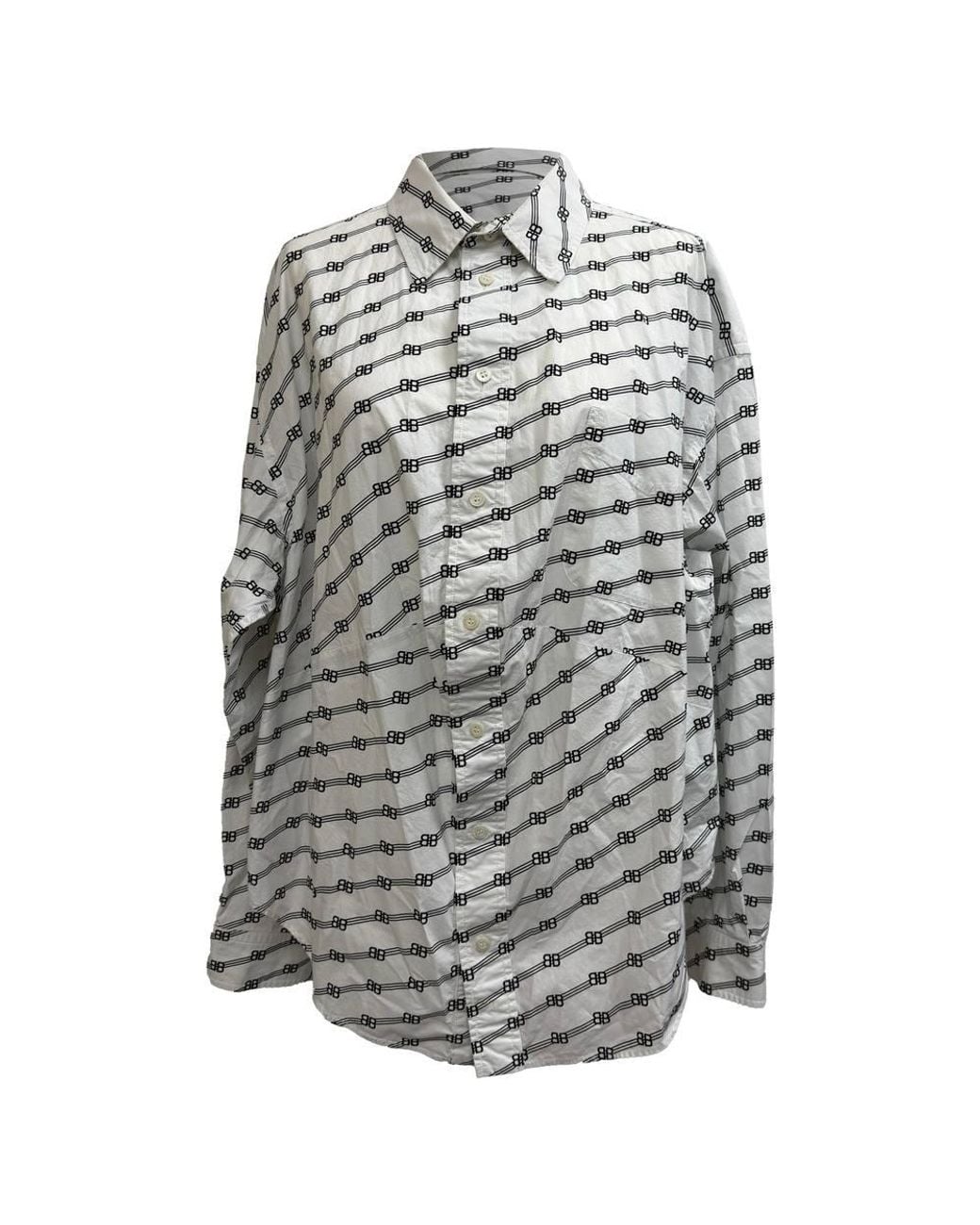 Balenciaga Gray Preloved Bb Monogram Button-Down Shirt