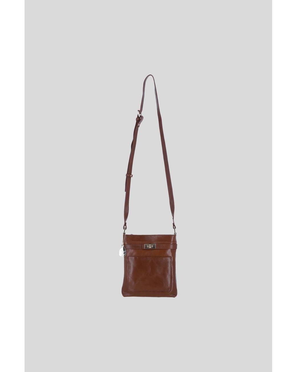 Ashwood Leather Brown Real Leather Crossbody Bag W/ Adjustable Strap
