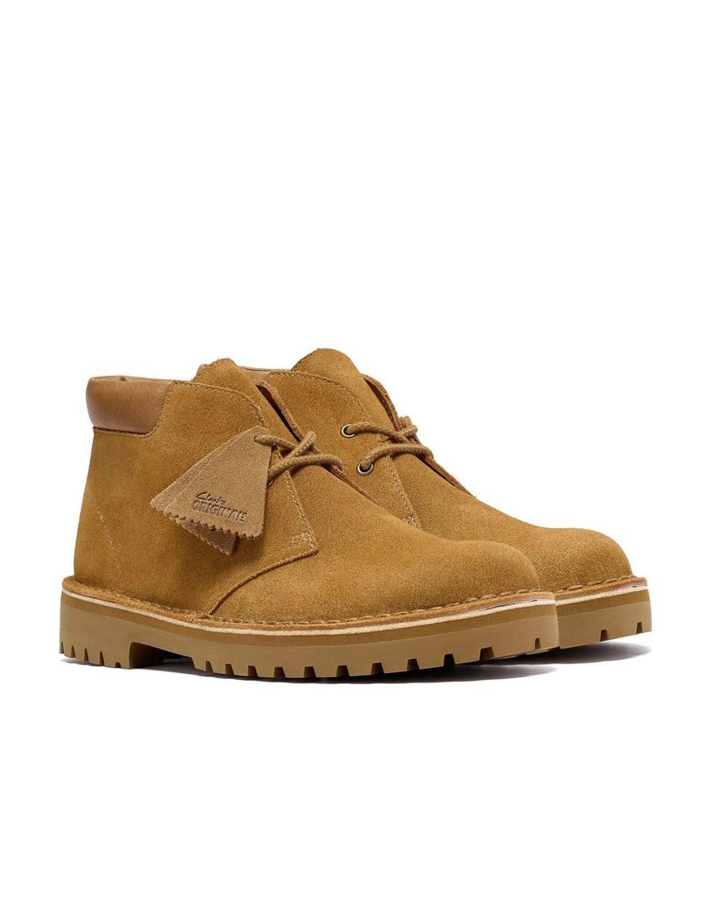 Clarks Brown Dsrt 2456 Rock Light Tan Suede Ankle Boots, Lace Up for men