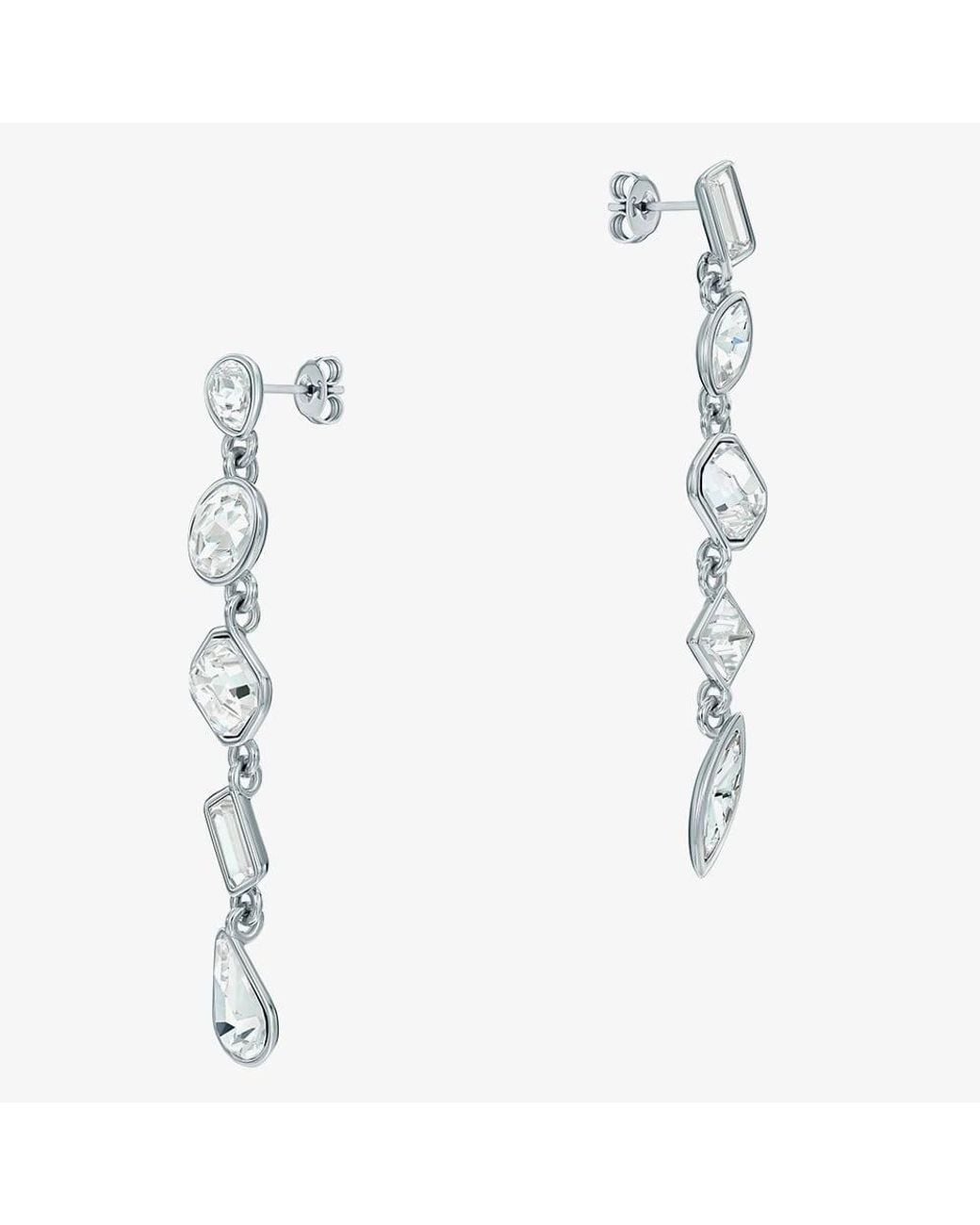 Ted Baker White Julianna Tone Plated Cut Crystal Drop Earrings Tbj4202-01-02