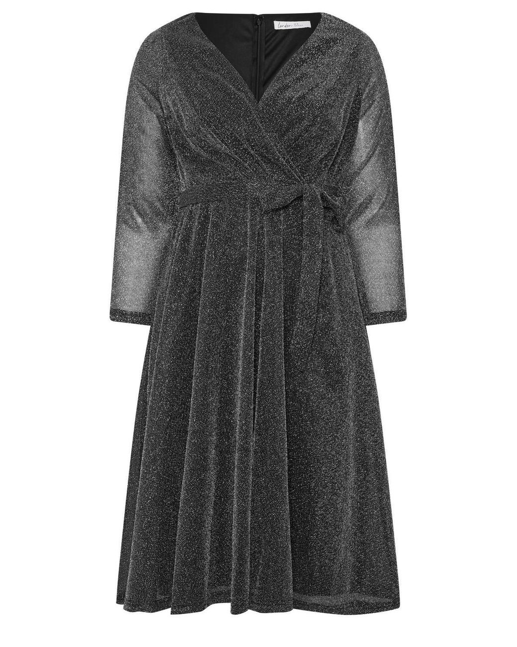 Yours Metallic Wrap Dress