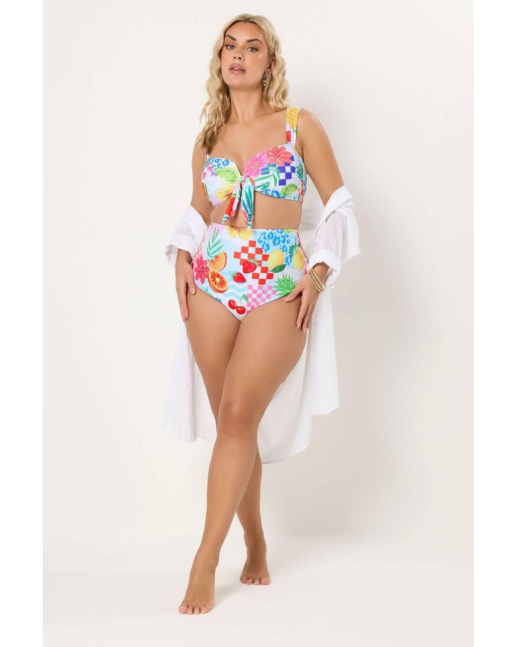 Yours Multicolor Tropical Super High Waisted Bikini Briefs