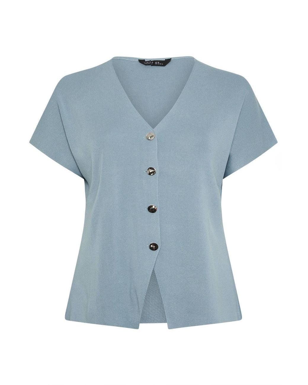Yours Blue Short Sleeve Knitted Top