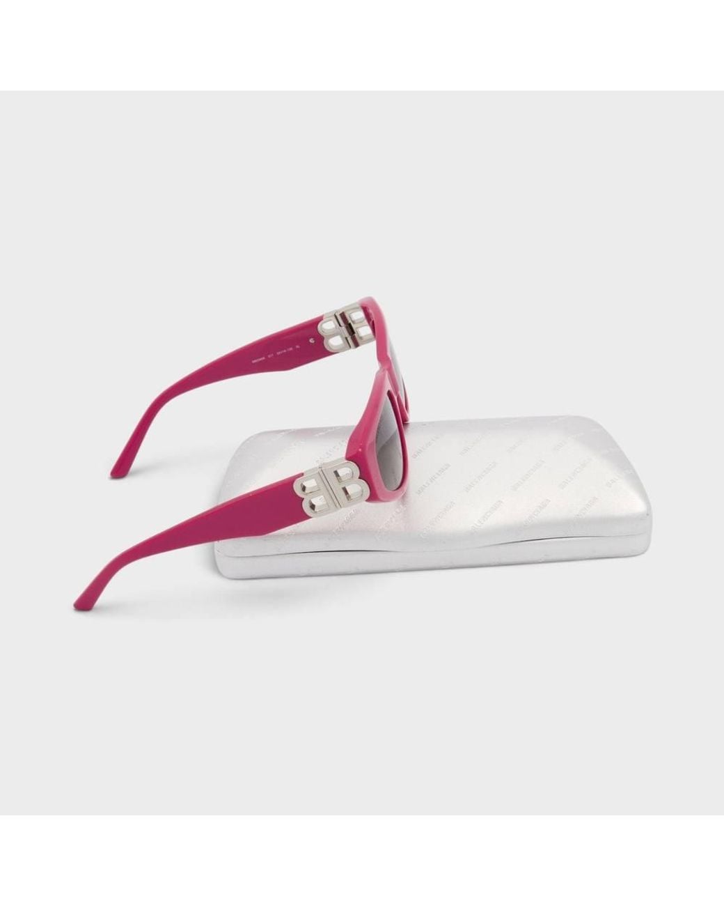 Balenciaga Pink Logo Plaque Cat Eye Sunglasses
