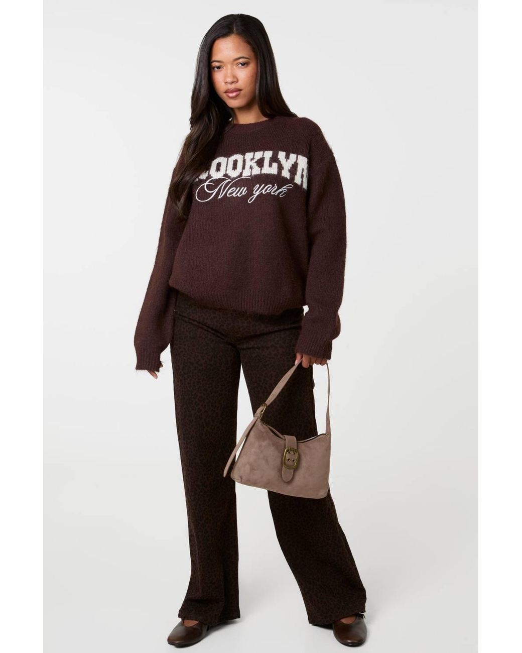 Pink Vanilla Brown Brooklyn Soft Knit Jumper