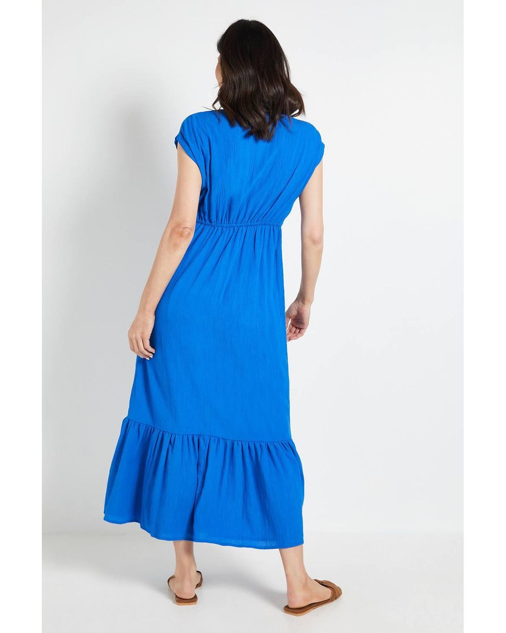 Wallis Blue Summer Cheesecloth Maxi Dress