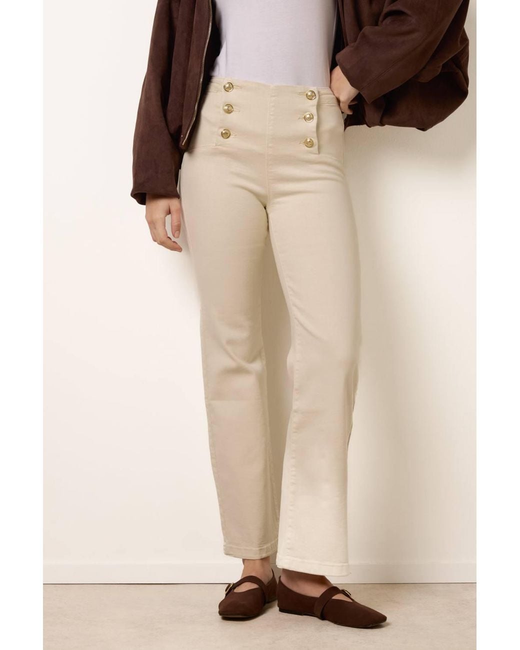 Blue Vanilla Natural Wide-Flared Off- Slip On Jeans