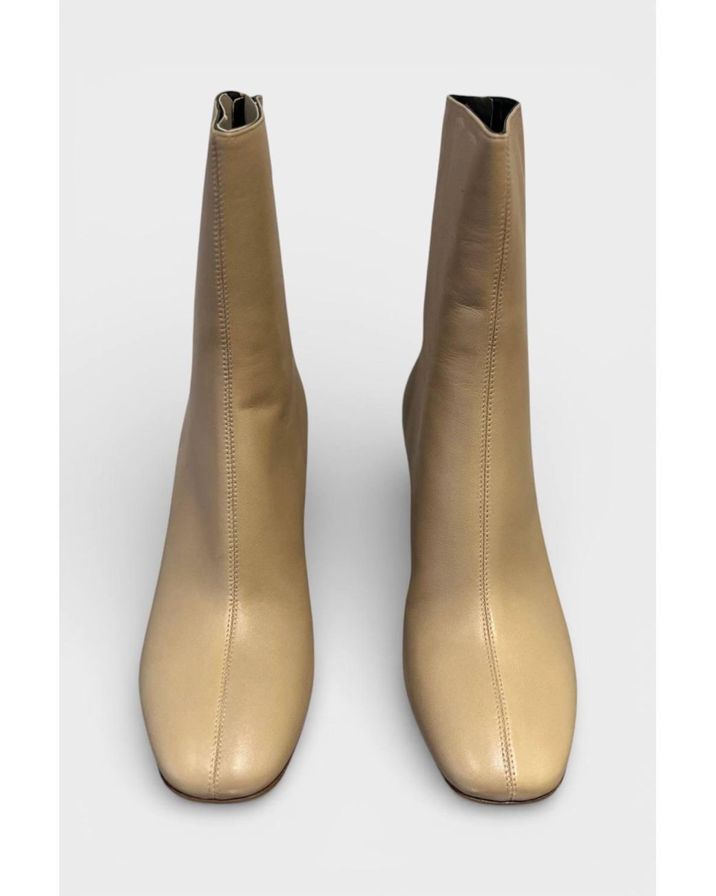 Maison Margiela Natural Cutout Heel Ankle Booties Tan