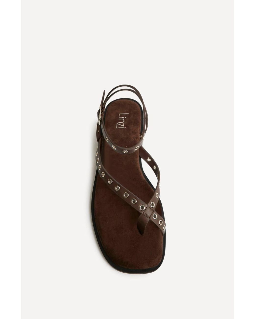 Linzi White Perrie Faux Suede Flat Sandals