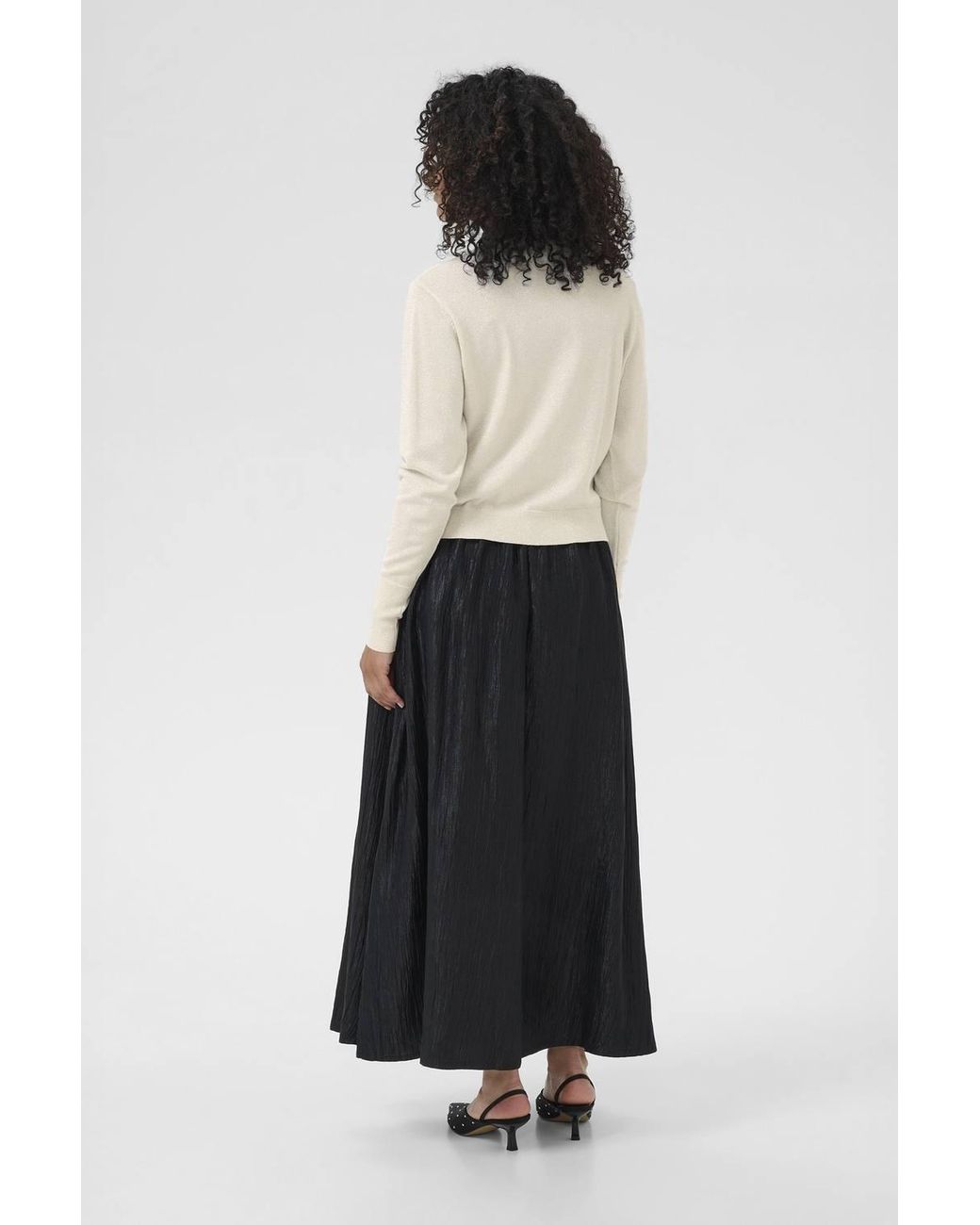 Kaffe White Karegina Crew Neck Long Sleeve Cardigan
