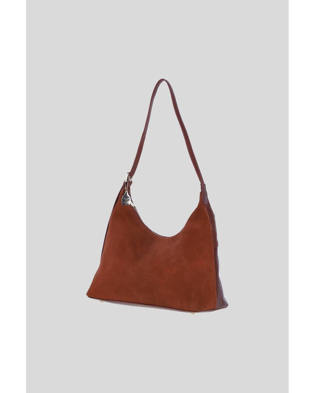 Ashwood Leather White Genuine Leather & Suede Shoulder Bag With Adjustable Strap