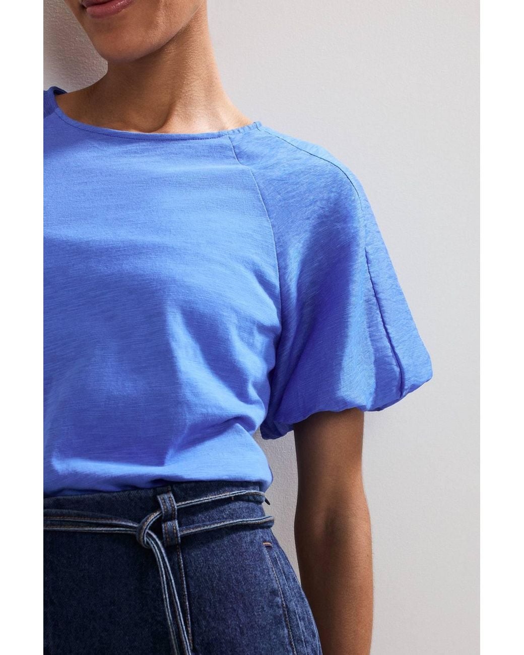 Phase Eight Blue Tate Puff Sleeve Top