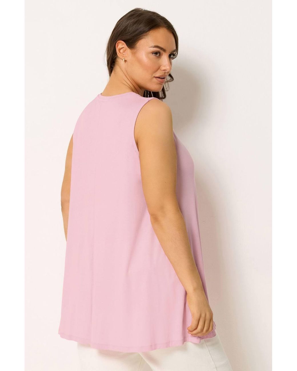 Yours Pink Pleat Front Vest Top