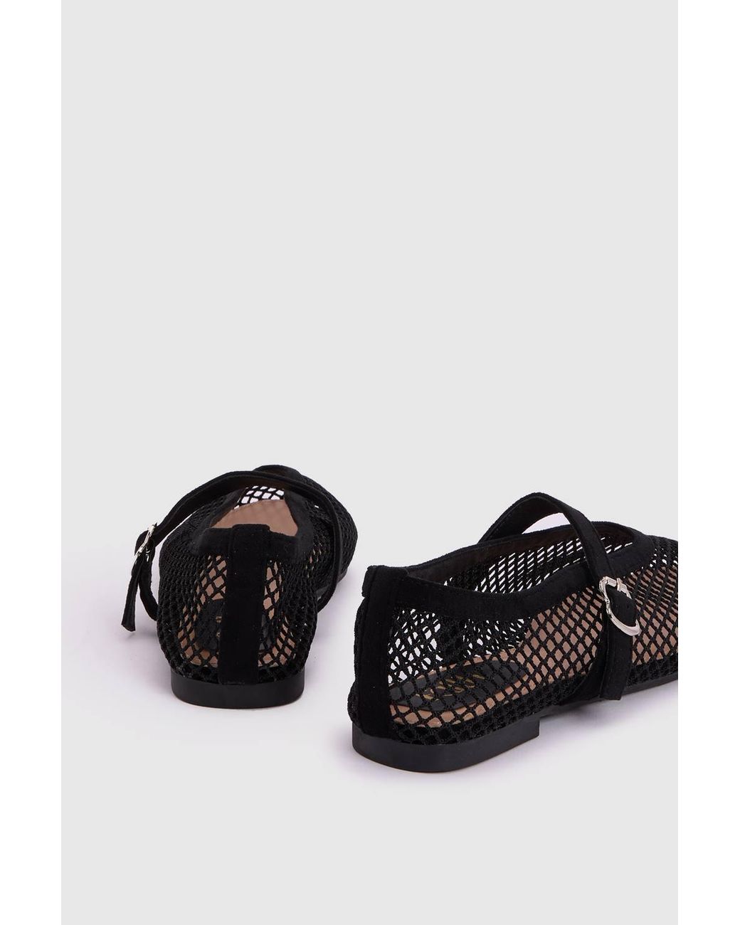 Dorothy Perkins White Faith: Shelly Netted Faux Leather Ballet Flats