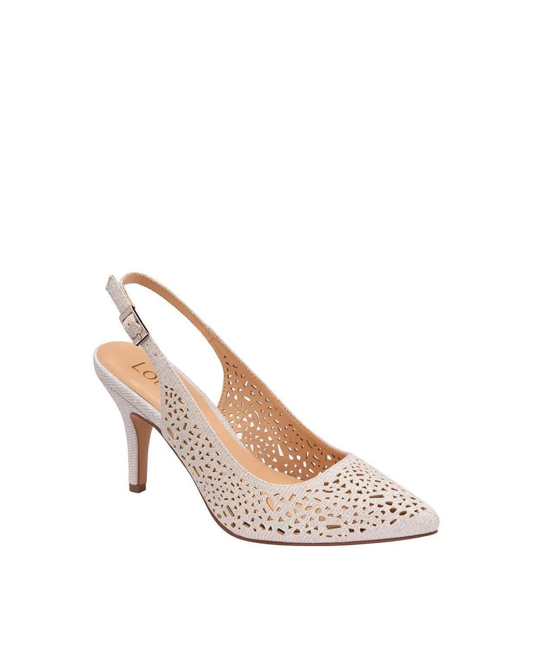 Lotus White 'Lyla' Slingback Court Shoes