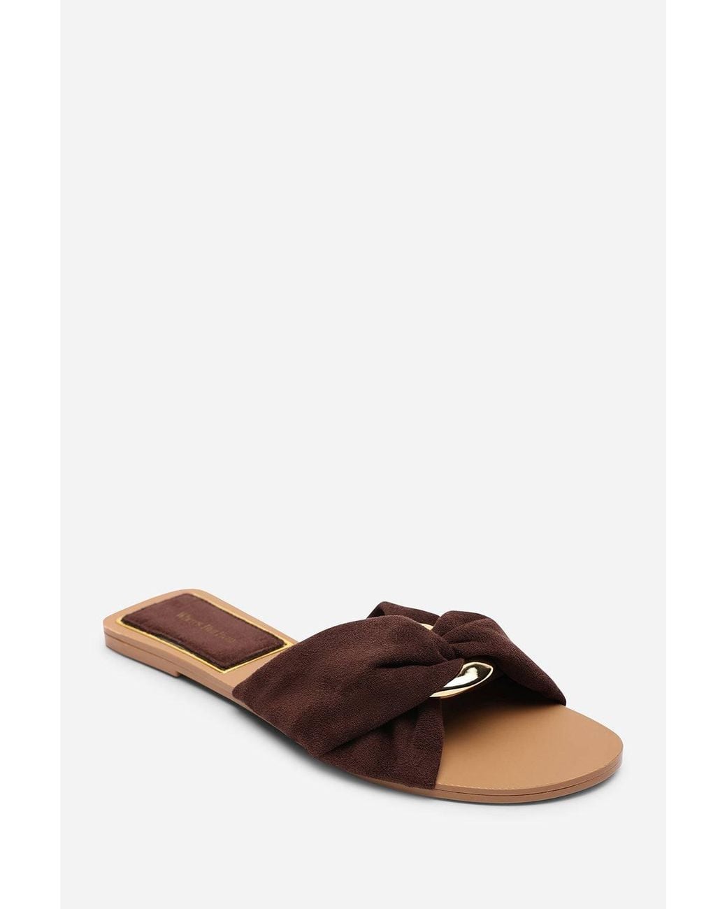 Where's That From Blue 'Bellar' Flat Sliders With Knot Design Strap
