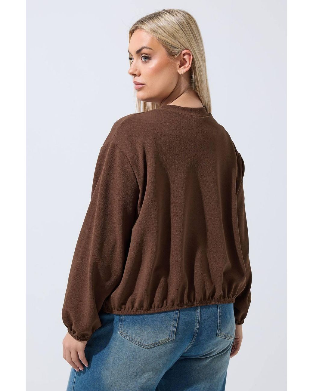 Yours Brown Zip Bomber Jacket
