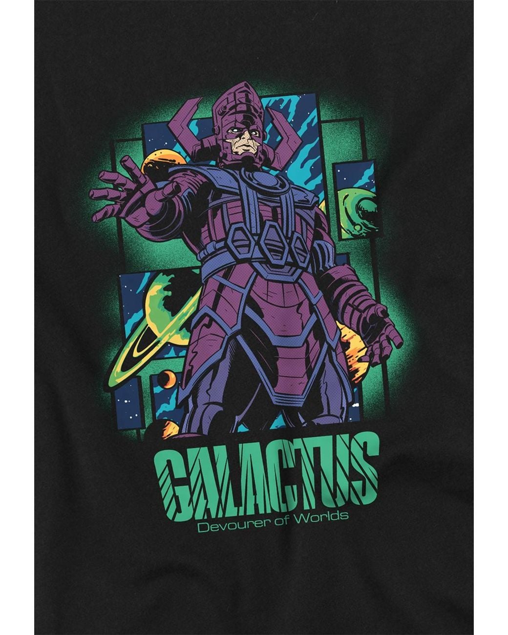 Marvel Black Fantastic Four Galactus Devourer Of Worlds T-Shirt