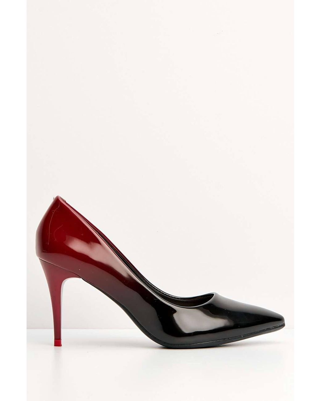 Miss Diva Black Alani Two Tone Medium Heel Court Shoes