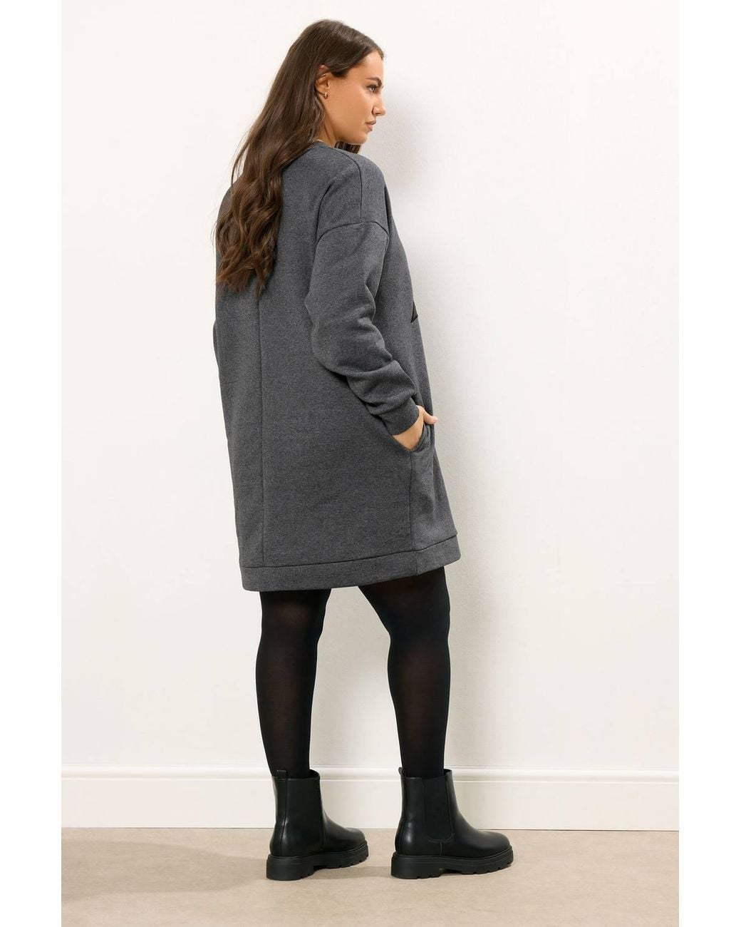 Yours Gray Eyelet Sweatshirt Dress