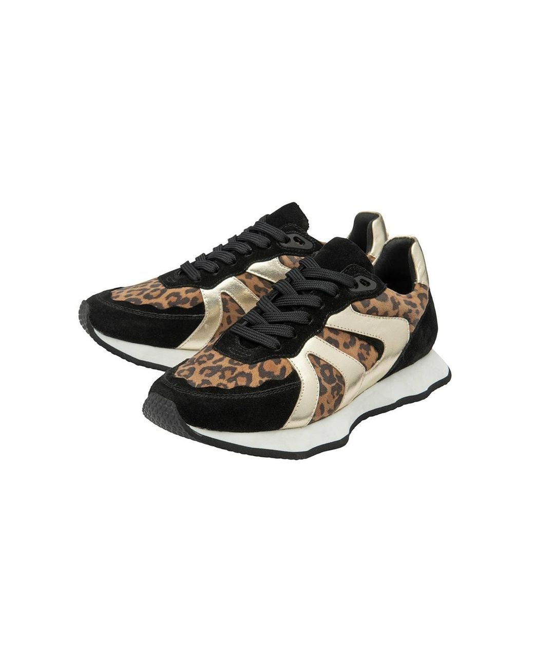 Ravel Black 'Innes' Leather Lace-Up Trainers