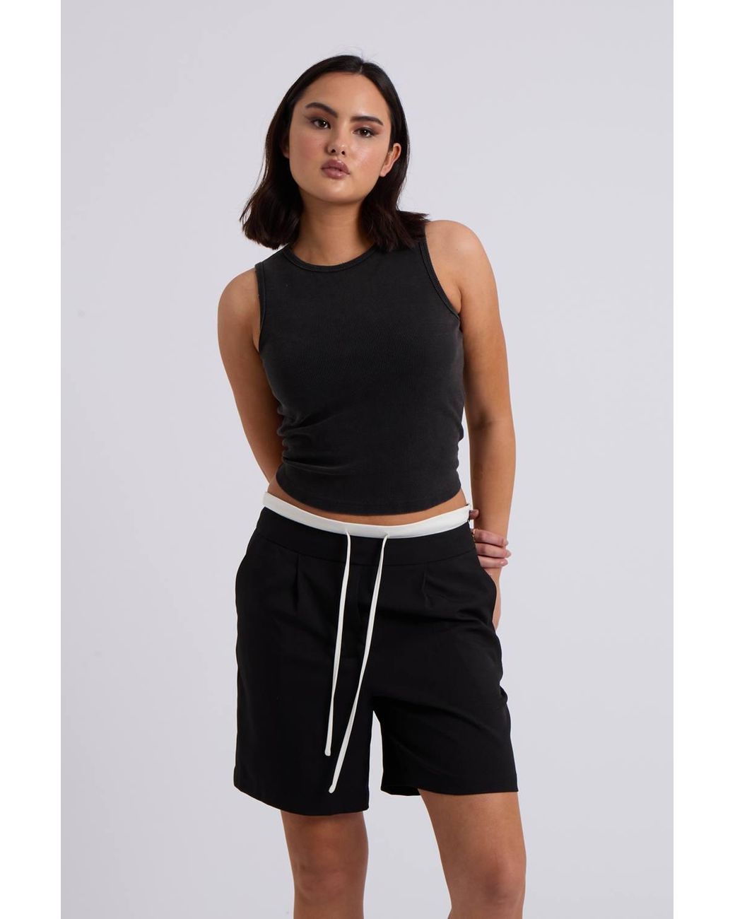 Urban Bliss Black Double Waistband Bermuda Short