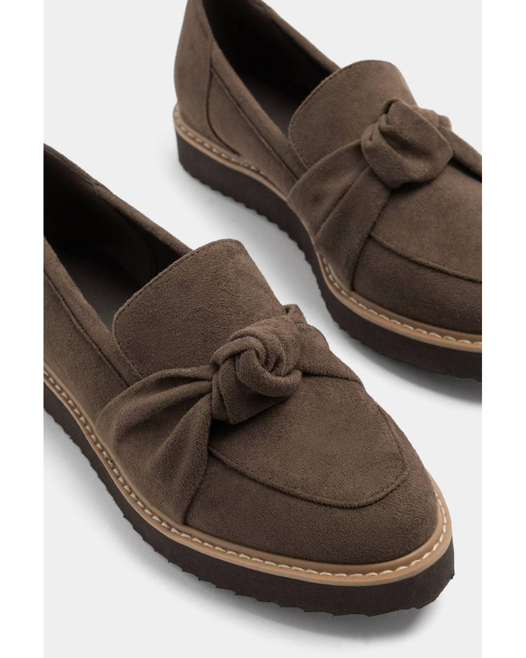 Yours Blue Faux Suede Knot Loafers
