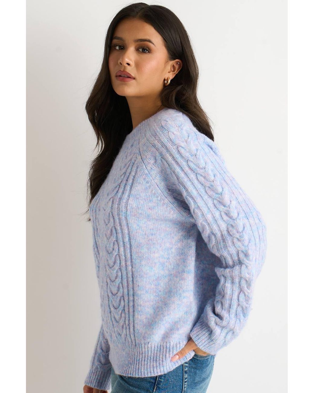 Gini London Blue Cable Flex Long Sleeves Jumper