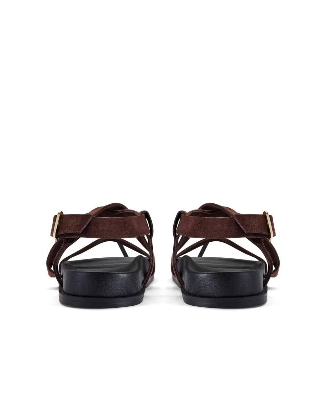 Clarks Brown Zarlea Strap Suede Flat Sandals
