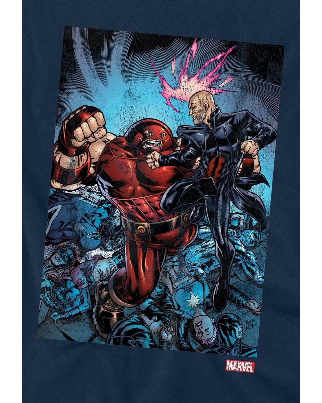 Marvel Blue Xmen Juggernaught Destroy Long Sleeve T-Shirt
