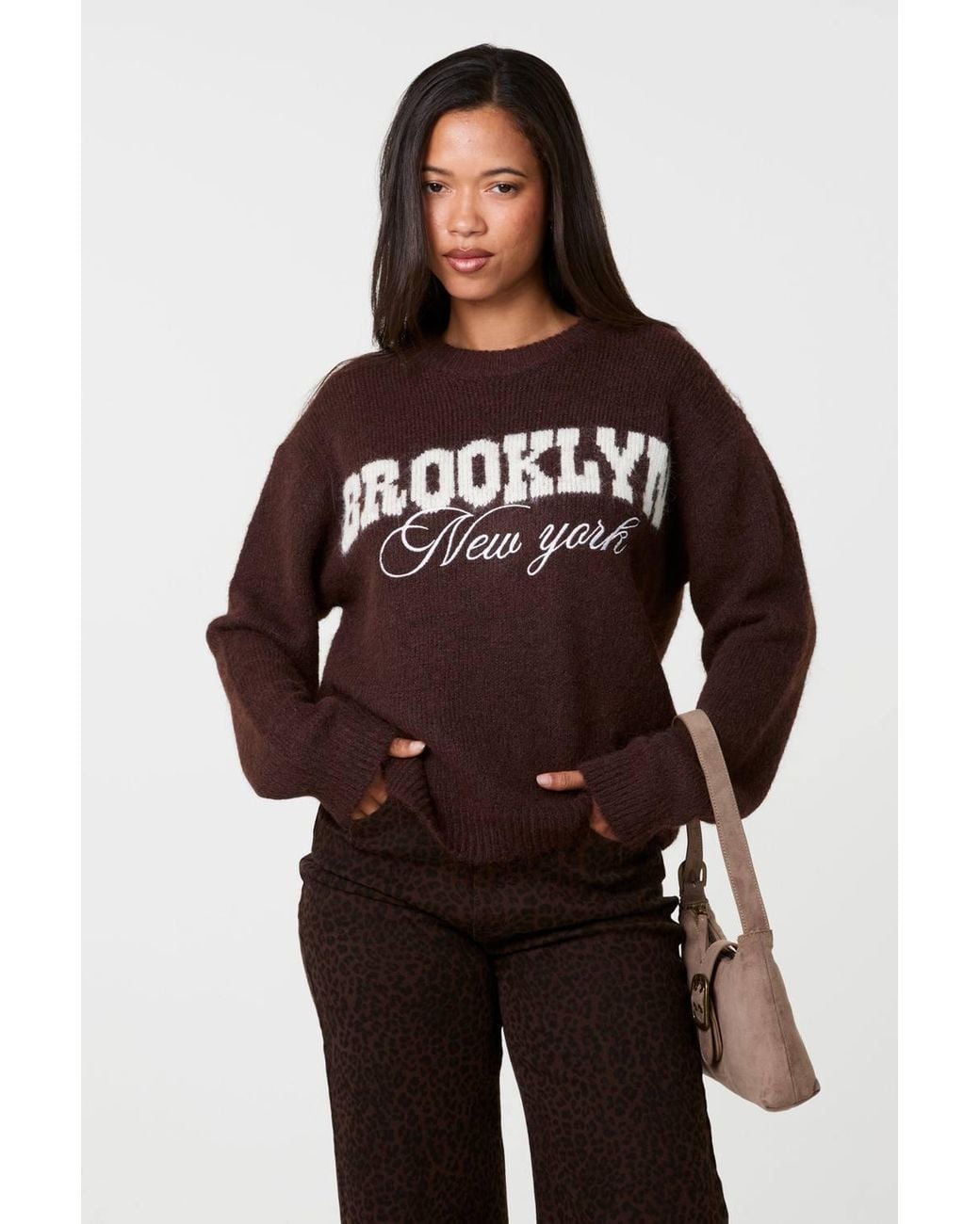 Pink Vanilla Brown Brooklyn Soft Knit Jumper