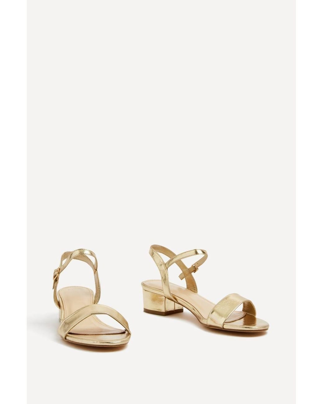 Linzi Natural Kezzi Faux Leather Low Heeled Sandals