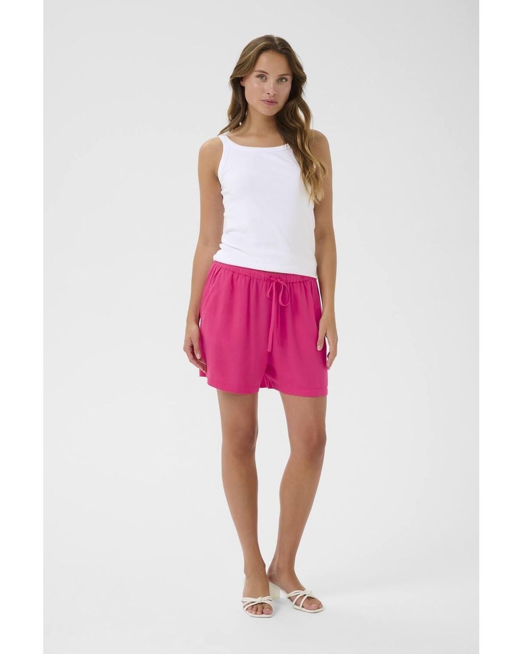 Kaffe Pink Kamilia Drawstring Waist Shorts